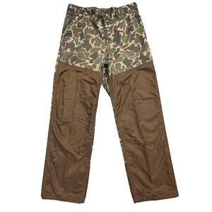 Vintage SAFTBAK INC Mens Camo Hunting Pants Brown Bottoms Made in USA Size 34x32